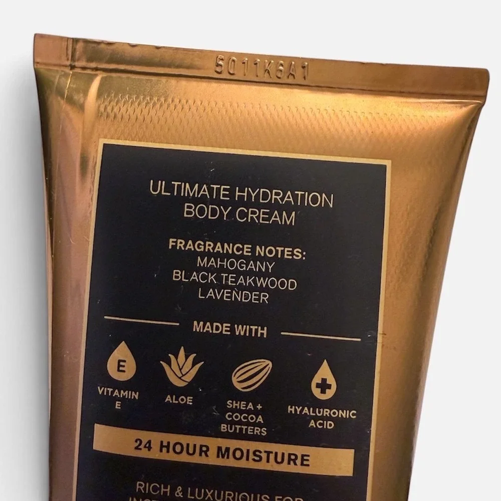 Bath & Body Works Mahogany Teakwood Mens Body Cream 8oz 2-Pack Hyaluronic Acid